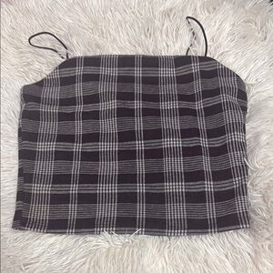 Plaid Black and White Women's Top